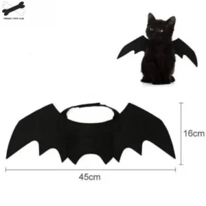 Disfraz de Murciélago para Mascotas Halloween, Disfraz Elegante de Vampiro Negro para Perros y Gatos, Alas de Murciélago con Campanas de Calabaza, Ideal para Cachorros y Gatitos en Halloween - Imagen 3