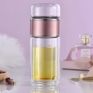 Botella de Agua de Vidrio de Borosilicato Doble Capa: Infusor para Té con Filtro - Imagen 4