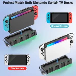 Estación de Carga para Joy-Con de Nintendo Switch: Carga Rápida para Hasta 4 Controladores, Compatible con Switch y Switch OLED - Imagen 2