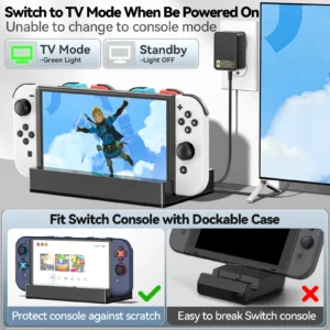 Estación de Acoplamiento 4K HDMI para Nintendo Switch - Base Portátil OLED con Cargador de Controlador - Imagen 4