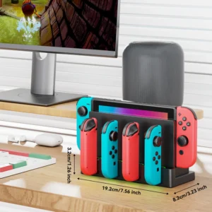 Estación de Carga para Joy-Con de Nintendo Switch: Carga Rápida para Hasta 4 Controladores, Compatible con Switch y Switch OLED - Imagen 6