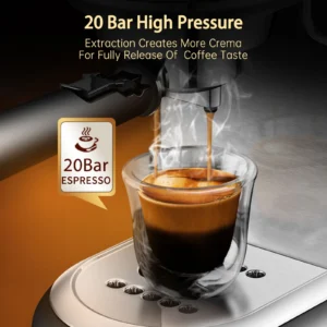 Cafetera Semiautomática 20 Bar HiBrew - Máquina de Espresso y Café molido - Imagen 4