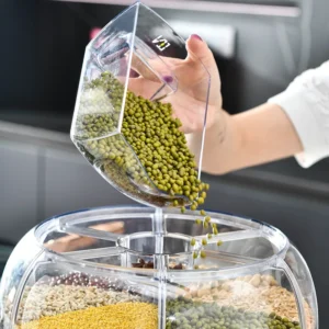 Dispensador de Cereales Giratorio 360 Grados - Caja de Almacenamiento Sellada para Granos y Cereales - Imagen 4