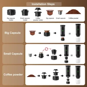 Cafetera Espresso Portátil Inalámbrica 3 en 1 | Siglo de Oro - Imagen 2