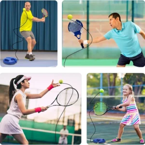 Dispositivo de Entrenamiento de Tenis/Pádel con Pelota de Rebote - Entrenamiento en Interiores y Exteriores - Imagen 2