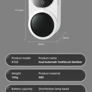 Soporte para Cepillo de Dientes con Desinfectante UV - Esterilizador Portátil, Operación Automática e Inteligente - Imagen 6