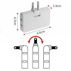 Adaptador Enchufe 3 en 1 Giratorio 180° — Compacto, Plegable y Universal (EU / US Plug) - Imagen 6
